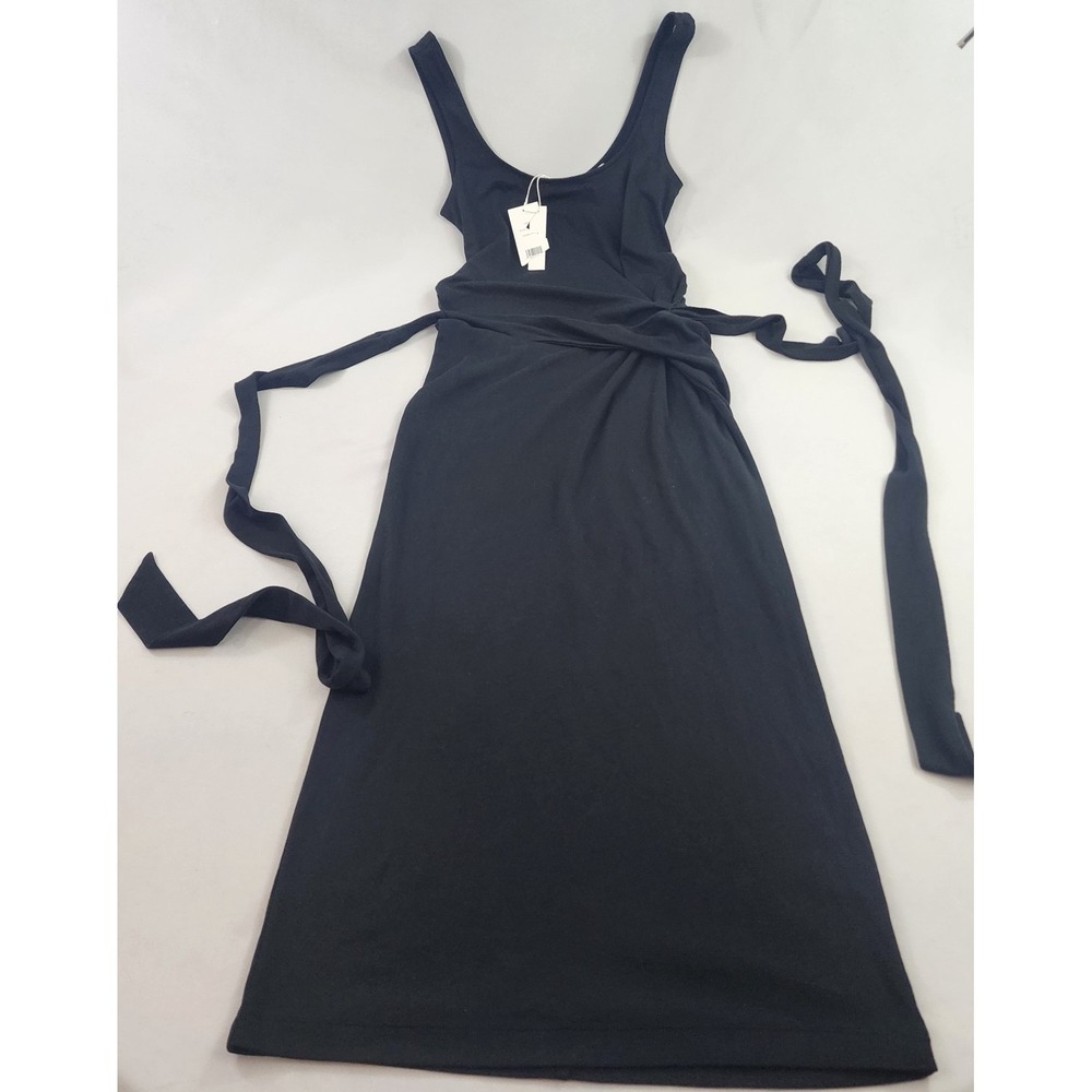 Vince dress womens XS black belted V646683458 cotton sleeveless